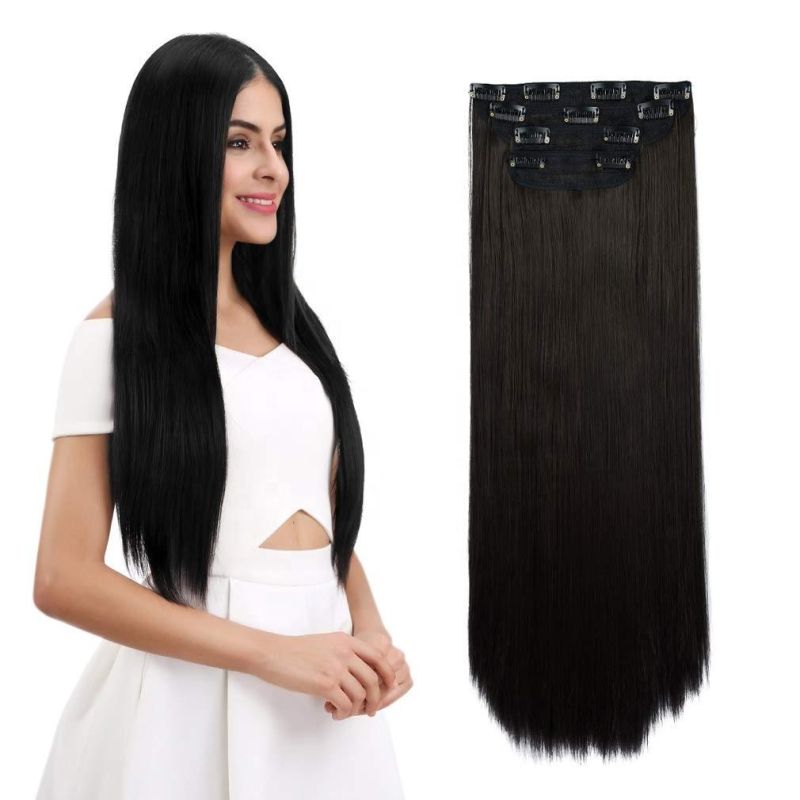 Kbeth Human Hair Extension Clip in for Black Women 2021 Summer Fashion 100% Virgin Raw Brazilian Remy Black Soft and Breathable Straight Human Hair Extensions