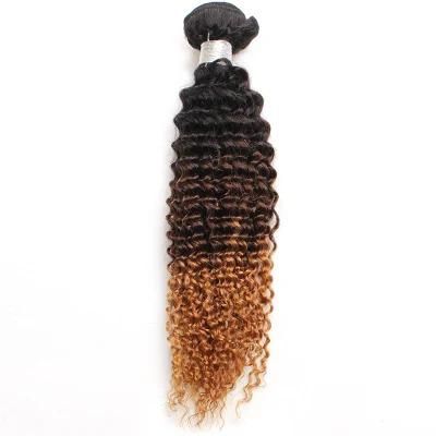 Ombre 3tone Color Kinky Curly Human Hair Bundles Extension #1b/4/27