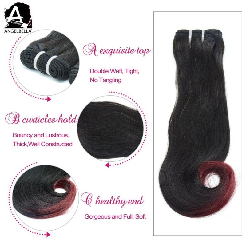 Angelbella Raw Indian New Styles Curve Straight Remy Hair 1b#-99j# Super Double Drawn Hair Bundles