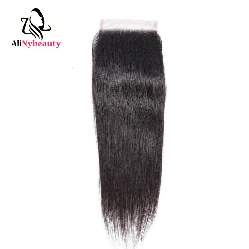 Unprocessed 4X4 Brazilian Human Hair Straight Lace Closure