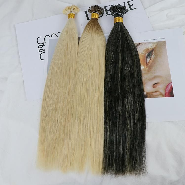 Cheap Thick End Raw Human Hair Remy Virgin Flat Tip Hair Extensions