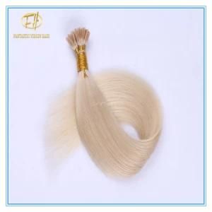 High Quality #60 Platinum Blond Color Double Drawn I Tip Extension Hair with Whole Sale Price Ex-003