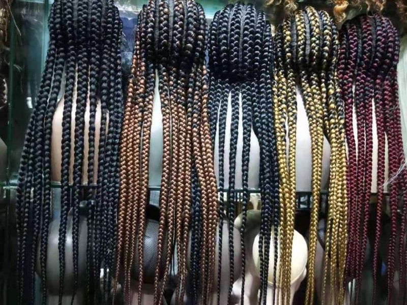 Good Quality African Braided Full Lace Wig Synthetic Braided Hair Wigs