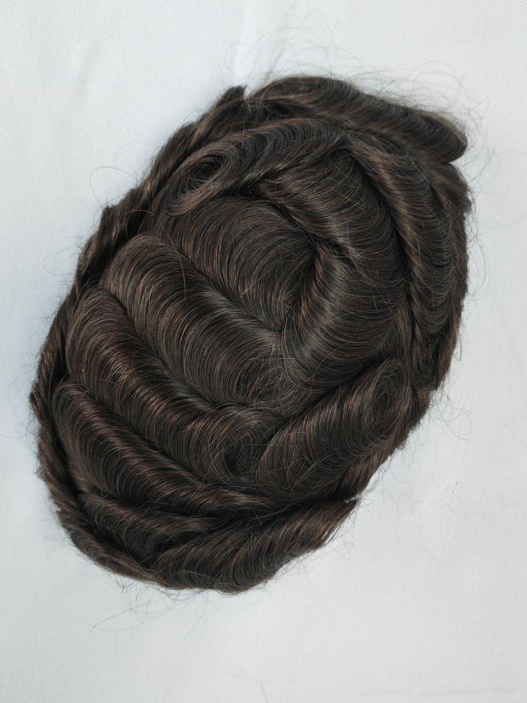 2022 Best Hand Knotted Natural Fine Mono Base Human Hairpiece Made of Remy Human Hair
