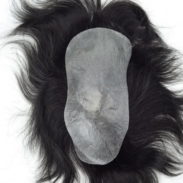 V-Looped Hair with Injected Hair Crown Thin Skin Mens Hairpiece