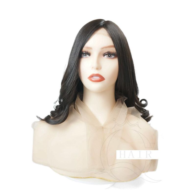 Human Hair China Factory Supplier Dark Brown Highlight Non-Processed Virgin European Human Hair Wig Silk Top Kosher Jewish Wig