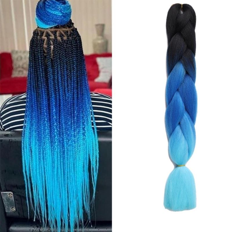 Kbeth Single Color Double Colors Gradient High Temperature Chemical Fiber Hair Extensions Synthetic Jumbo Braid Hair Extension From China Factory