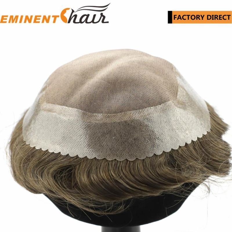 Toupee Manufacturer Human Hair Men′s Hair Replacement System