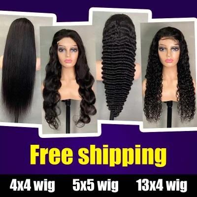 Factory Supply Full Density 13*6, 13*4 Frontal Wig with Transparent/HD Lace Human Hair Wigs Free Shipping