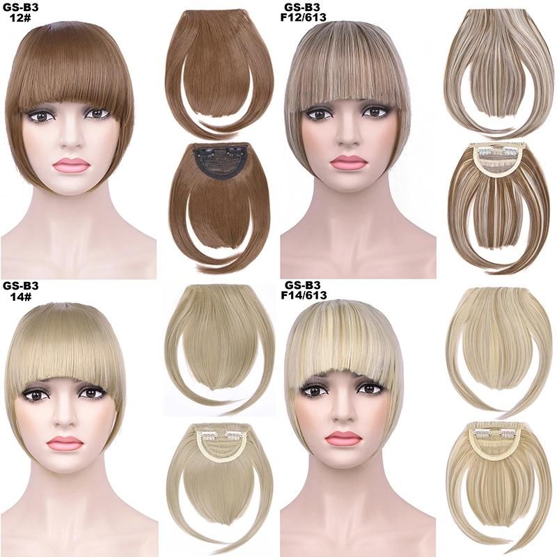 Synthetic High Temperature Fiber Clip in Hair Piece Bangs