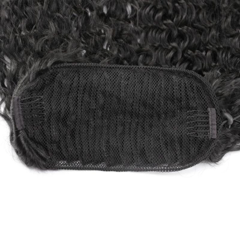 30" Black Color Woman Extension High Synthetic Claw Clip Wave Ponytail