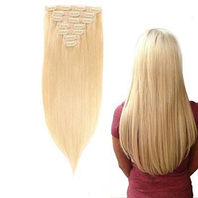 Avivawigs 100% Virgin Hair Brazilian Hair Extension Clip in Human Hair Extension Clip in Sets 7PCS for Full Head (AV-CH110-20-60)