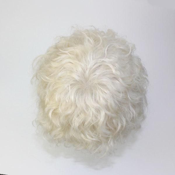 French Lace PU Around Men′s Toupee Grey Human Hair