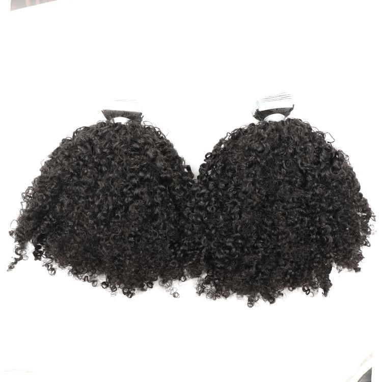 100% Raw Indian Hair Jerry Curly Tape in Hair Extension