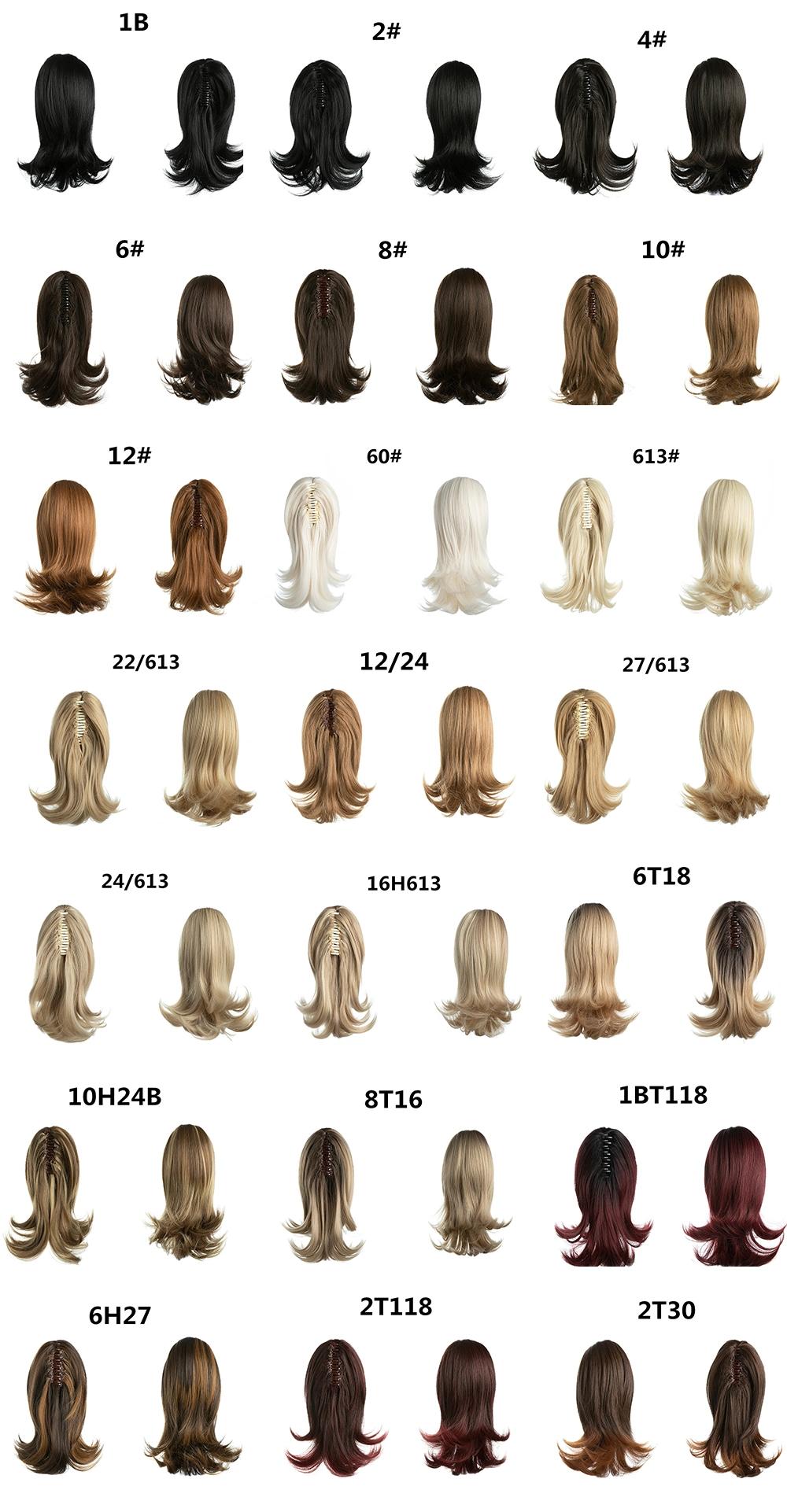 Wholesale Fashion Short Thick Synthetic Natural Curly Drawstring Ponytail Extensions Claw Clip Fake Hair Piece Tail Wavy