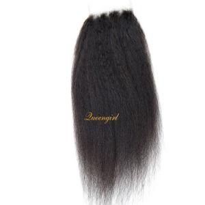 4X3.5 Top Closures Natural Black Kinky Straight Remy Virgin Brazilian Lace Closure