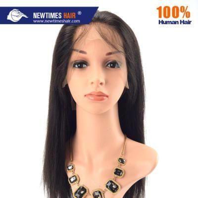 Stock for Immediate Shipment 100% Remy Human Hair Straight Brown Full Lace Wig for Lady