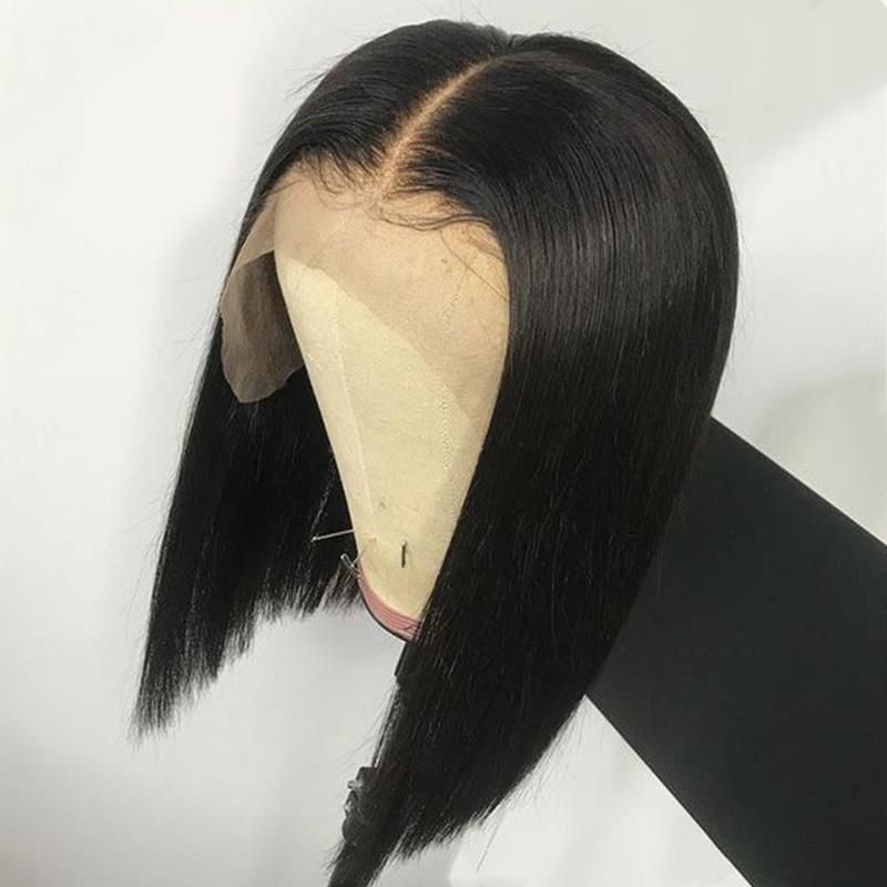 Curly and Straight Human Hair Lace Wig Bob Wig