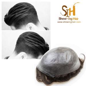 Brown Color 100% Human Hair Men Toupee Natural Hairpiece