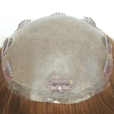 Poly with Gauze and 1 Inch Transparent Skin at Front Natural Hair Toupee