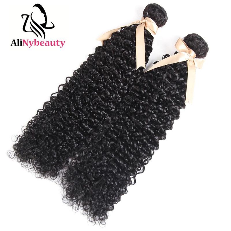 Virgin Malaysian Jerry Curly Hair 3 Bundles with Lace Closure