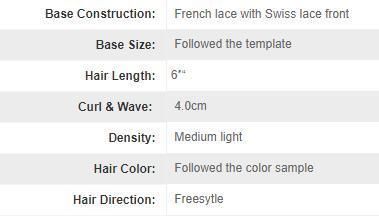 French Lace with Swiss Lace Front Natural Toupee