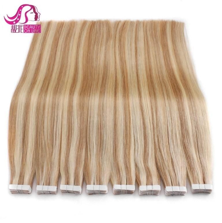 Various Colors Available Double Drawn Human Hair Tape in Hair