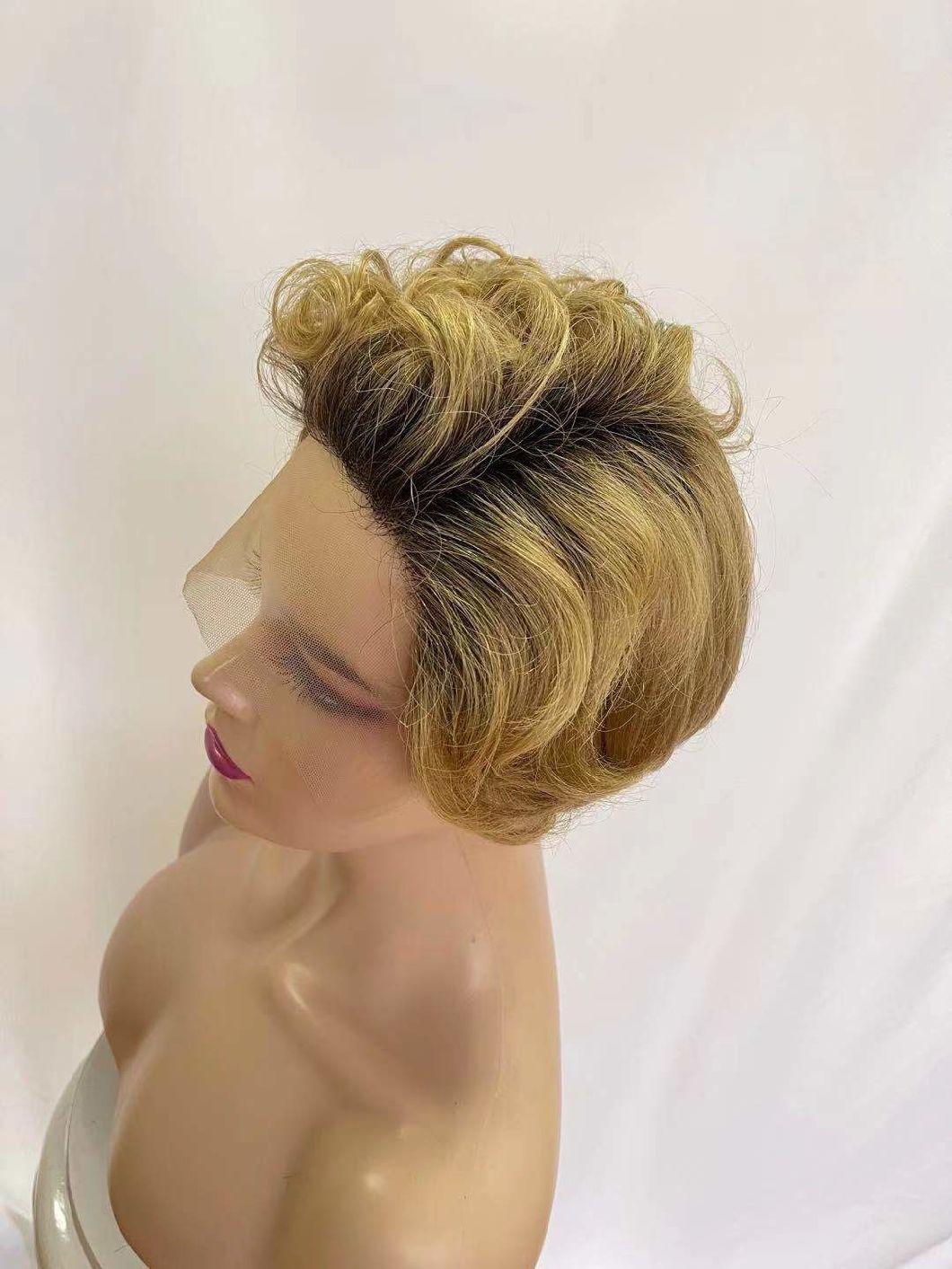 150% Density Short Pixie Cut Human Hair Wig Colorful Wigs Human Hair Lace Front Brazilian