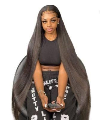 30 Inch Straight Transparent Swiss HD Lace Frontal Glueless Wig with Baby Hair Brazilian Human Hair Lace Front for Black Women