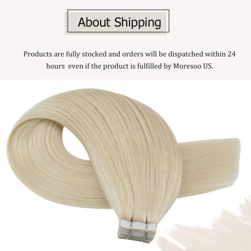 Tape in Hair Extensions Brazilian Blonde Remy Human Hair 26 Inches Platinum Blonde Hair Extensions Tape in 100% Real Human Hair Extensions for Hair Invisible