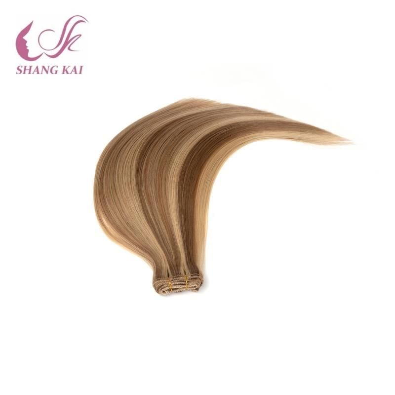 Piano Color Double Drawn Remy Hair Weft Extension