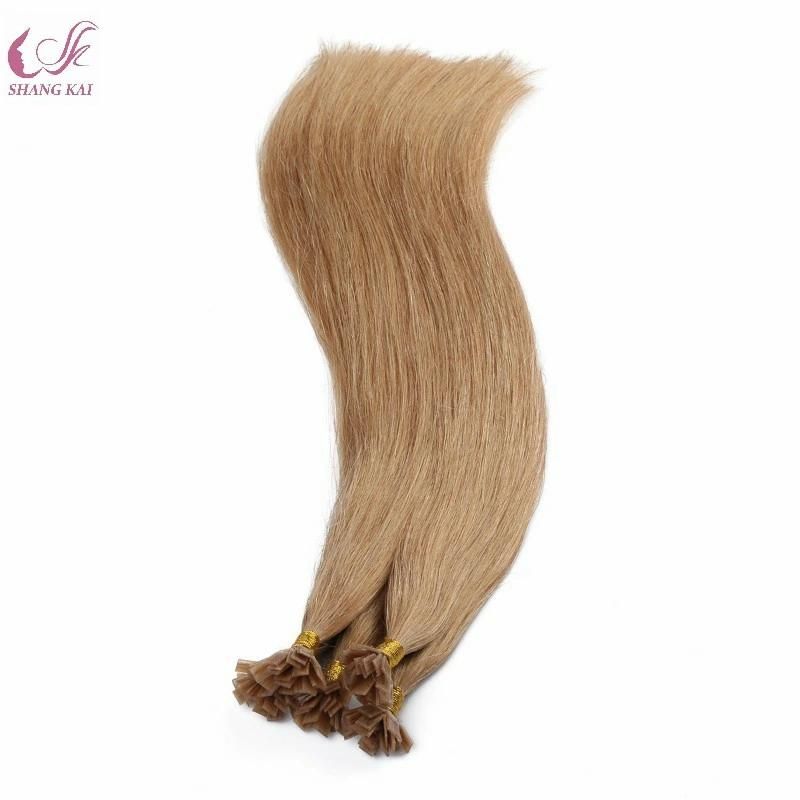 Straight Human Pre Bonded Falt Tip Italian Keratin Double Drawn Remy Hair Extension 1.0g/S 100g