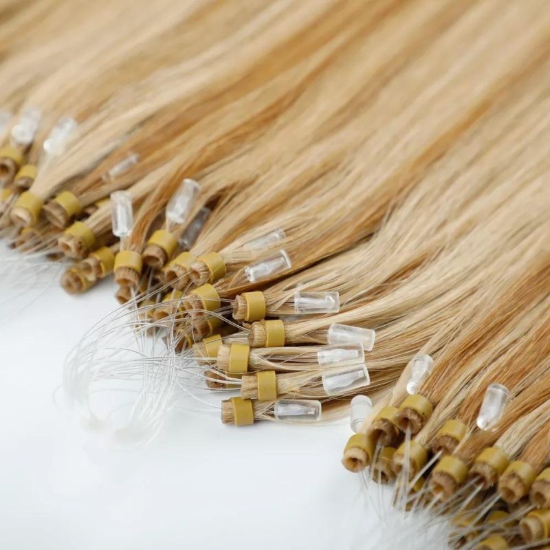 Top Quality Indian Hair Pre Bonded Nano Beads Micro Links Hair Extensions.