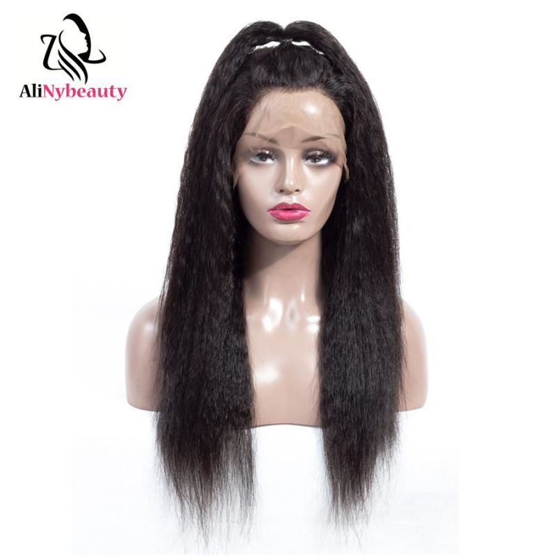 100% Virgin Brazilian Human Hair Kinky Straight Full Lace Wig