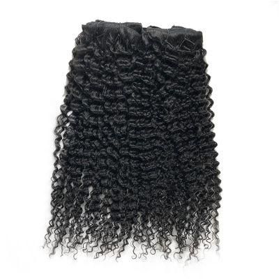 Afro Kinky 3b Curly Remy Brazilian Virgin Hair Clip in Hair Extensions 8PCS/Set