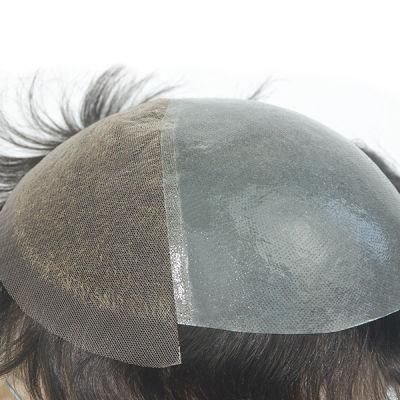 Transparent Skin with French Lace Front Hair System for Men