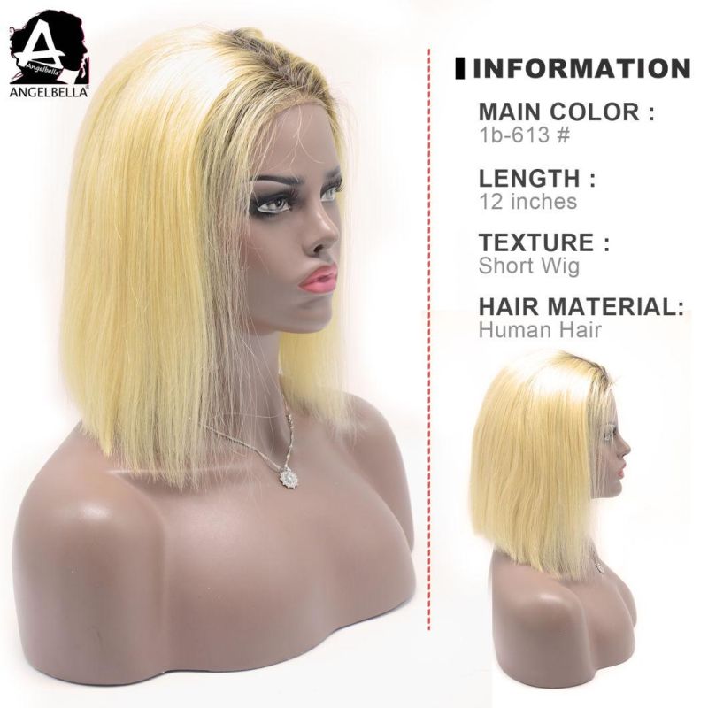 Angelbella Wholesale Frontal Wigs 4#/613# Virgin Human Hair Lace Front Wig with Baby Hair