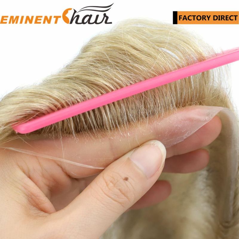 Factory Direct Skin V Looped Natural Hairline Men′ S Toupee