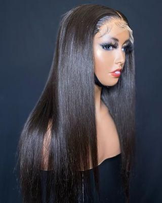 13*6 Transparent Straight Highlight Human Hair Wig Black Lace Frontal Wigs for Black Women Lace Wig Human Hair