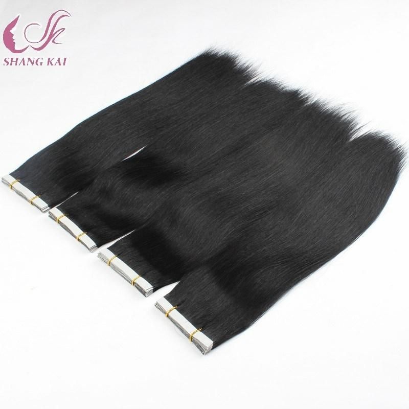 Black Silky Straight 12A Grade Double Drawn Tape in Hair Extensions