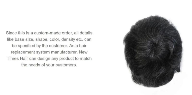 High Quality Men′s Clip on Piece Real Human Hair