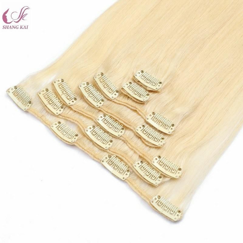 Blond Color Top Salon Grade Double Drawn Thick End Clip in Hair Extensions