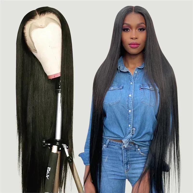 Film Transparent Swiss Lace Front Wig, Pre Plucked Raw Virgin Hair Wig HD Lace Wig Lace Front, HD Lace Frontal Wig for Black Women