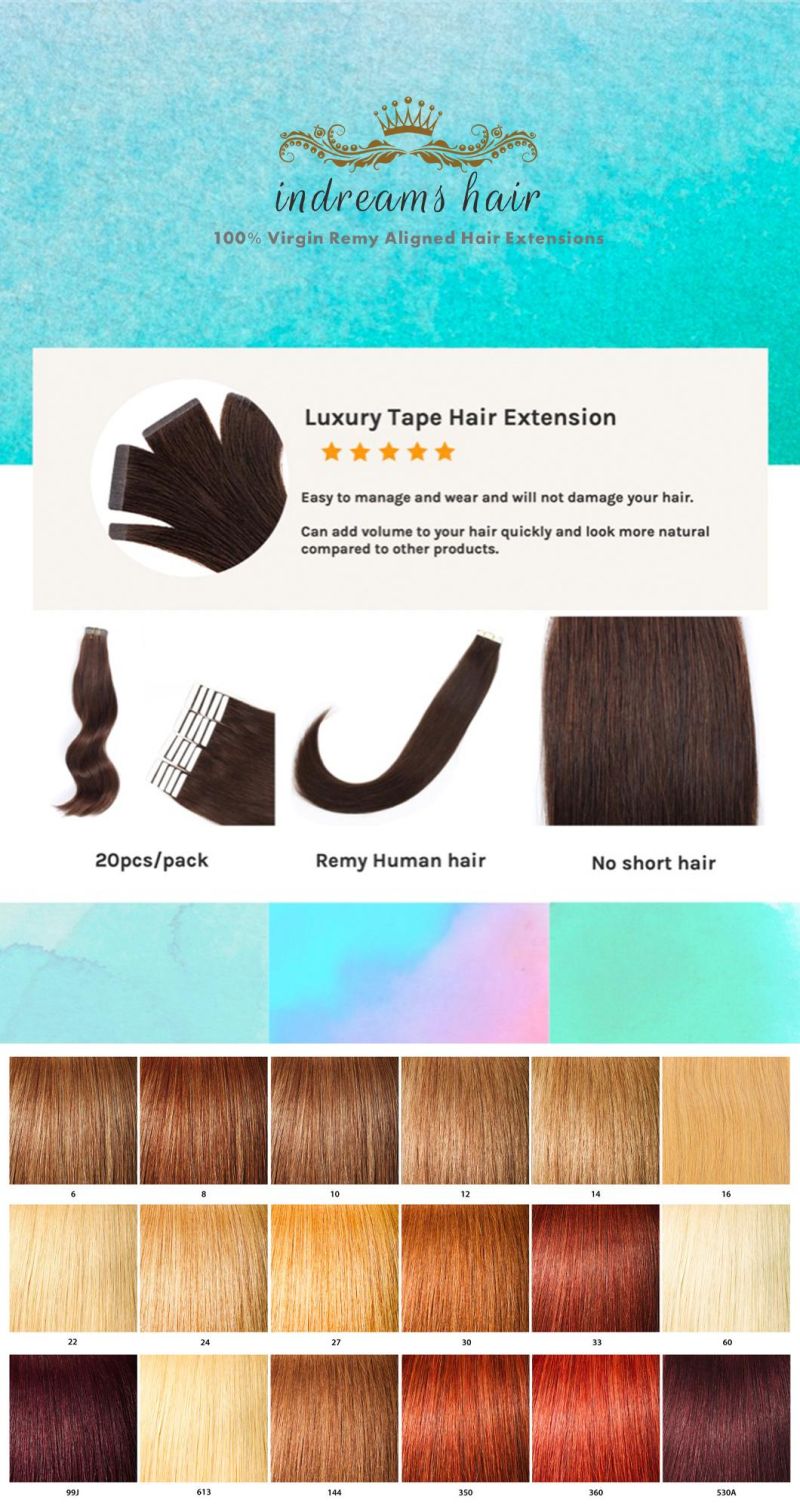 Full Ends Curly Beauty Colorful Cuticle Virgin Tape Hair Extensions