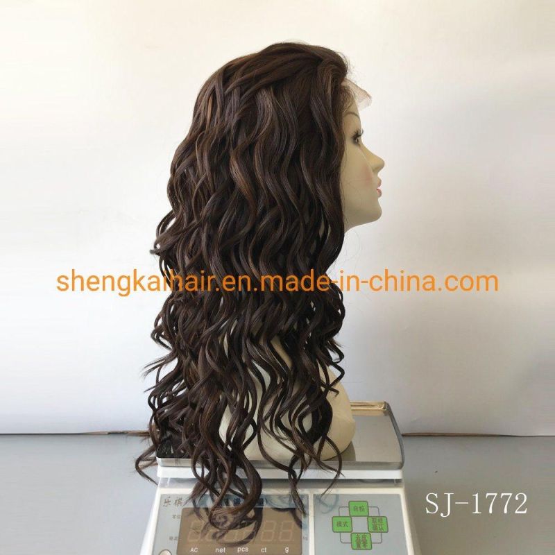 Wholesale Good Quality Handtied Heat Resistant Synthetic Curly Lace Front Synthetic Wigs 610