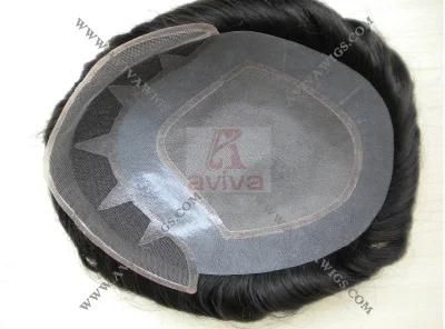 Zigzag Mono Base Human Hair Toupee