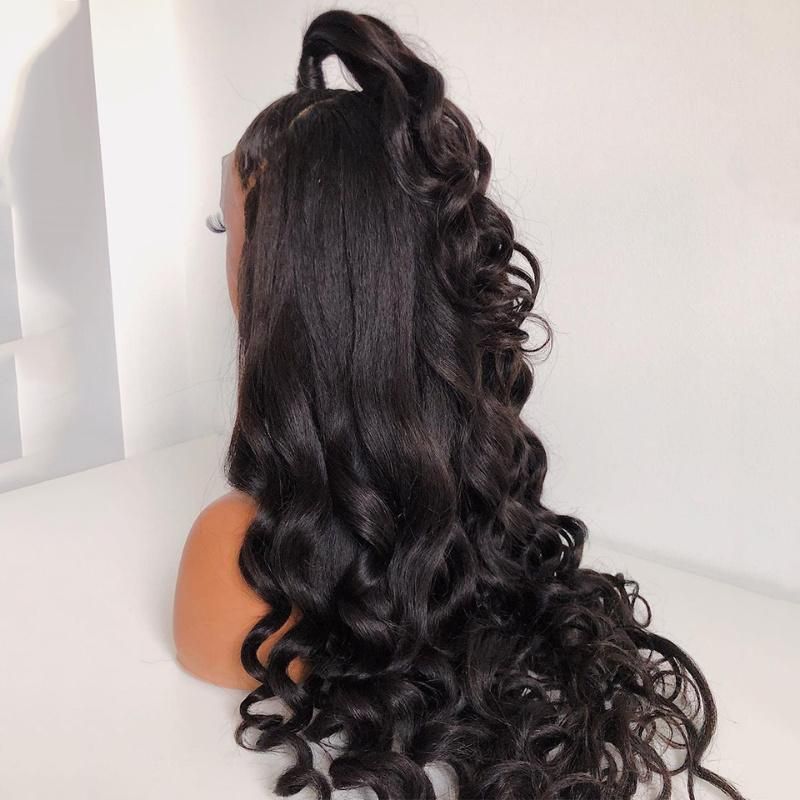 Long Body Wave Fashion Beautiful Synthetic Fiber Wig Natural Black Hair Wig