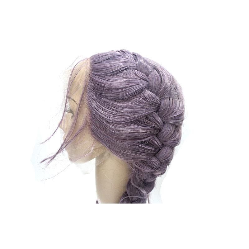 Lowest Price Hair Braid Purple 24 Inches Lace Front Wig
