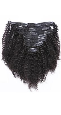 Brazilian Raw Virgin 3A 3b 3c 4A 4b Afro Kinky Curly Clip Hair in Hair Extensions Kinky Curly Human Hair