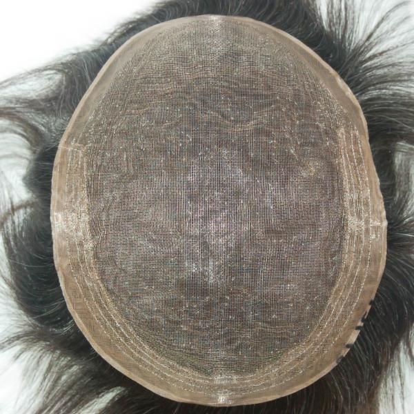 Durable and Invisible Mono Lace Base Human Hair Toupee